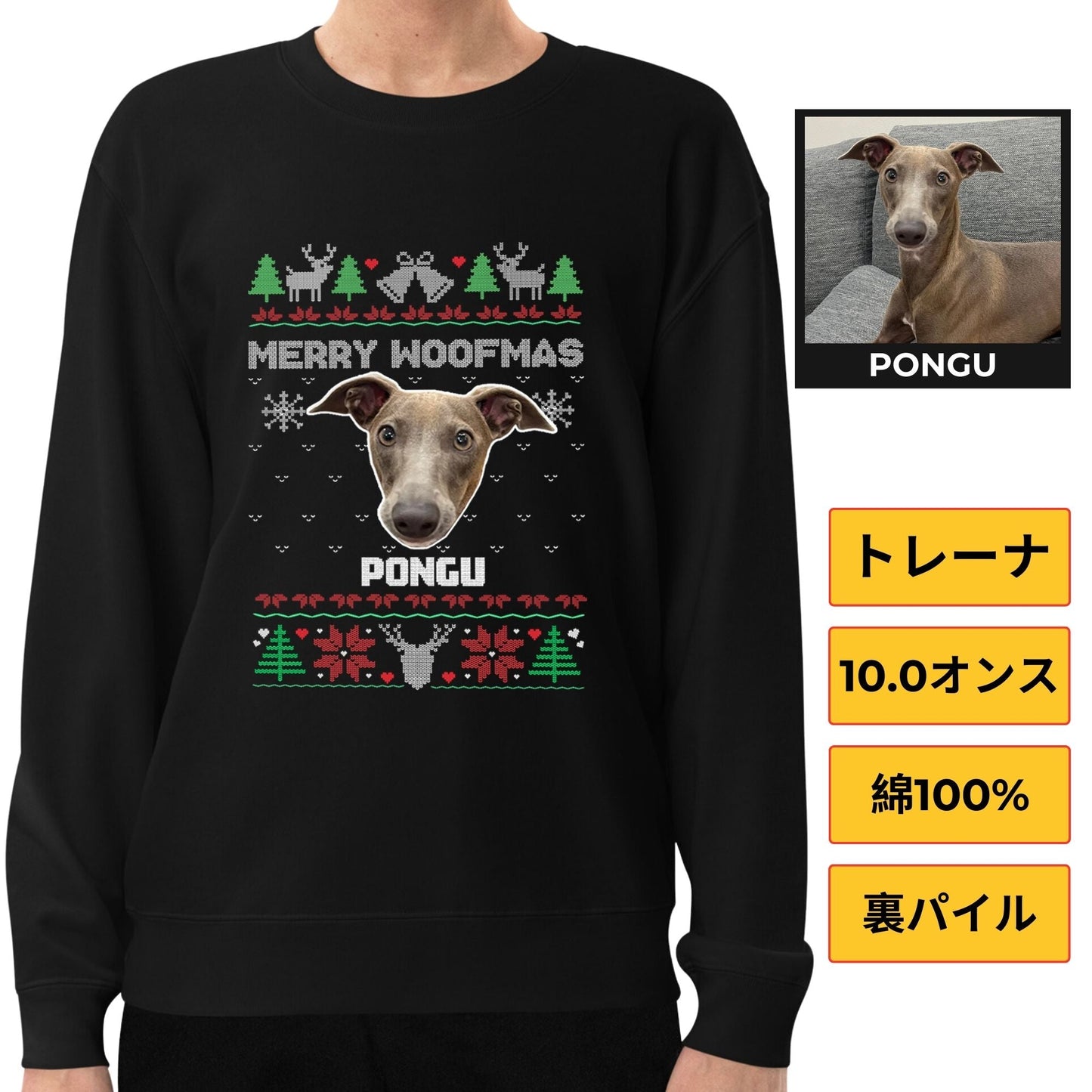 【クリスマス限定商品】【写真入れ・名入れ】うちの子 オリジナル クリスマス プレゼント ペット猫 犬 写真カスタマイズ