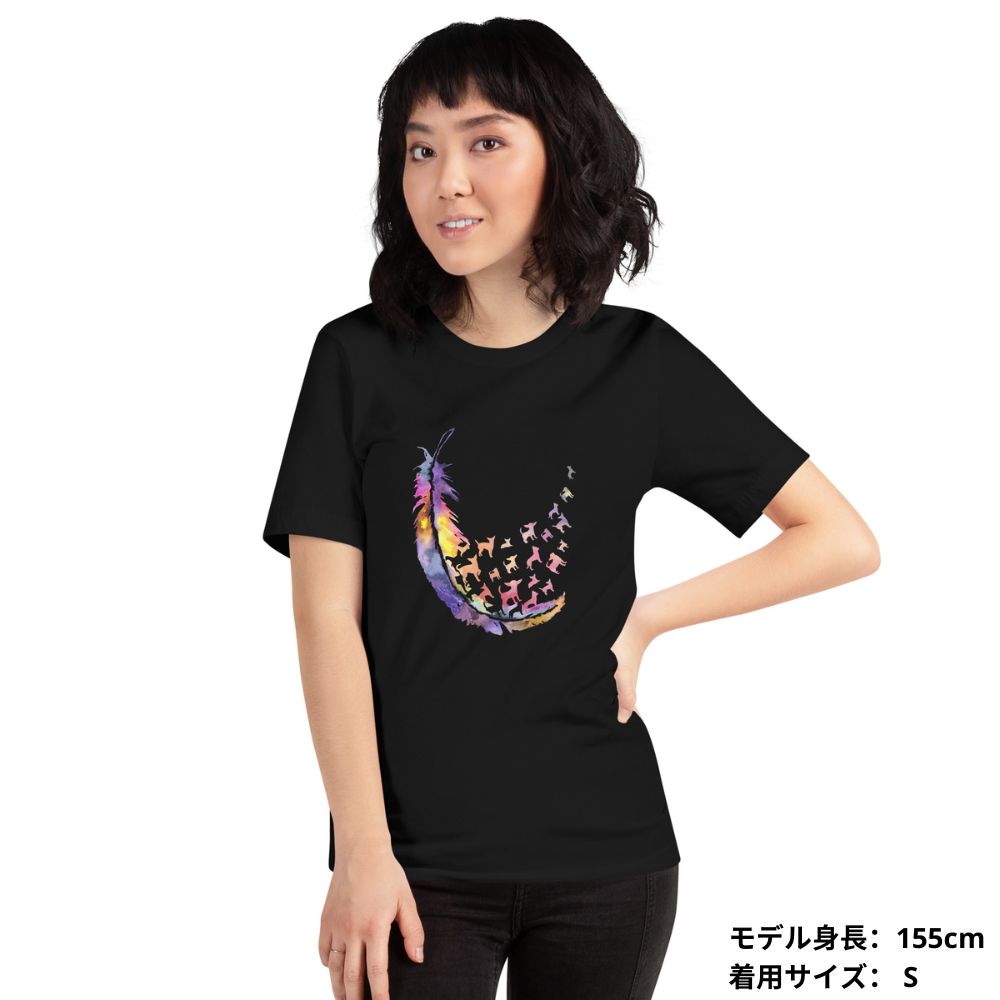 犬 tシャツ 犬イラスト チワワ 羽 ｜アダルト&キッズサイズ