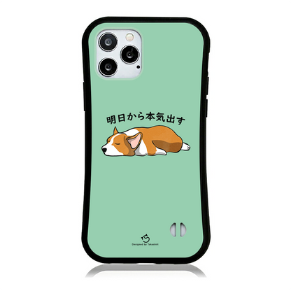 ケース いぬ 犬 イラスト Corgi犬 明日から本気出す ケース iPhone14 ケース iPhone15