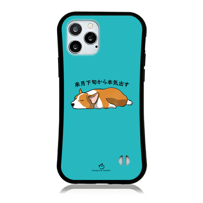 ケース いぬ 犬 イラストCorgi犬 来月下旬から本気出す ケース iPhone14 ケース iPhone15