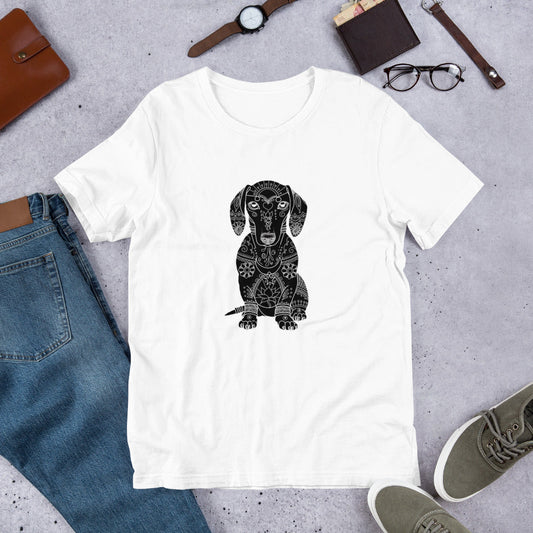 犬 tシャツ 犬イラスト ダックスフンド アート｜アダルト&キッズサイズ