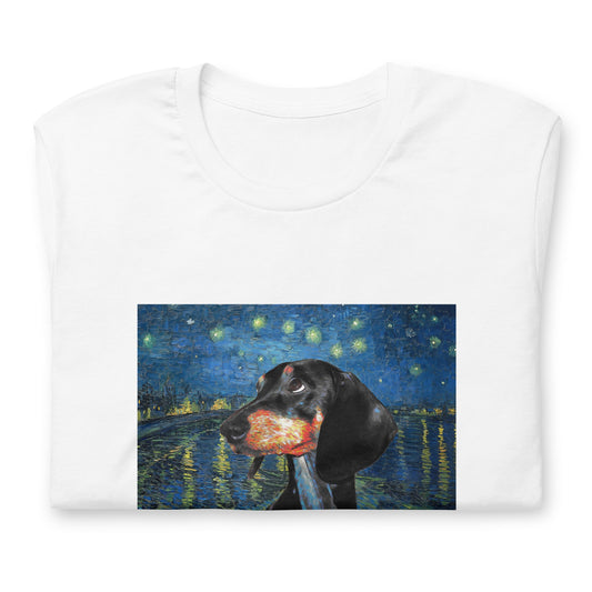 犬 tシャツ 犬イラスト ダックスフンド ブラック アート｜アダルト&キッズサイズ